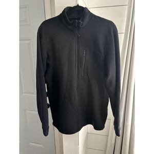 Simms Polartec Pullover Mens Large Black 1/4 Zip Fleece Fishing Hiking Outdoor